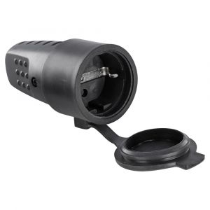 Q-Link contrastekker randaarde rubber 10/16A zwart 00.110.41