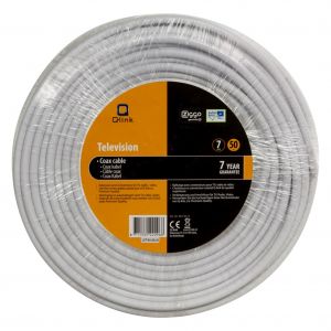 Q-Link coax kabel prof klasse A diameter 7 mm2 50 m wit 00.130.12