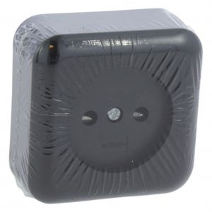 Q-Link contactdoos opbouw 1-voudig met kind-aanraakbeveiliging zwart 00.945.40