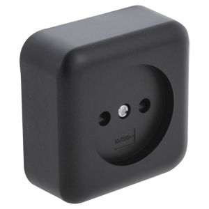 Q-Link contactdoos opbouw 1-voudig met kind-aanraakbeveiliging zwart 00.945.40