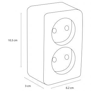Q-Link contactdoos opbouw 2-voudig met kind-aanraakbeveiliging zwart 00.945.49