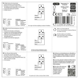 Q-Link contactdoos opbouw 2-voudig met kind-aanraakbeveiliging met randaarde zwart 00.945.50