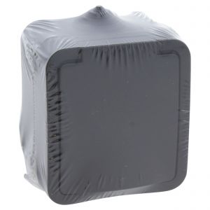Q-Link contactdoos opbouw 1-voudig met randaarde spatwaterdicht IP54 zwart 00.946.42