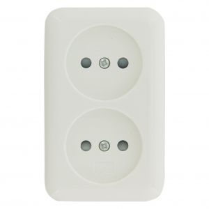 Q-Link contactdoos opbouw 2-voudig met kind-aanraakbeveiliging polarwit 00.947.05