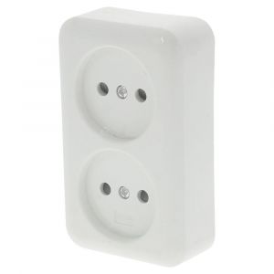 Q-Link contactdoos opbouw 2-voudig met kind-aanraakbeveiliging polarwit 00.947.05