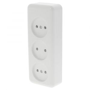 Q-Link contactdoos opbouw 3-voudig polarwit 00.947.23