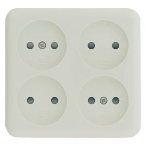 Q-Link contactdoos opbouw 4-voudig polarwit 00.947.25