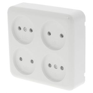 Q-Link contactdoos opbouw 4-voudig polarwit 00.947.25