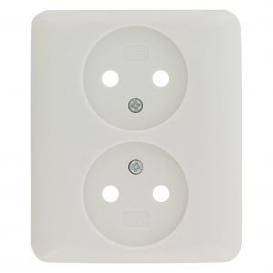 Q-Link contactdoos inbouw 2-voudig met kind-aanraakbeveiliging polarwit 01.079.49