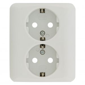 Q-Link contactdoos inbouw 2-voudig met kind-aanraakbeveiliging randaarde polarwit 01.079.50