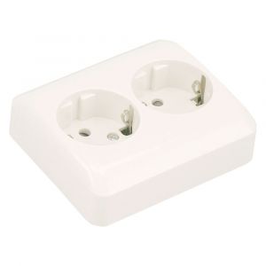 Q-Link contactdoos inbouw 2-voudig met kind-aanraakbeveiliging randaarde polarwit 01.079.50