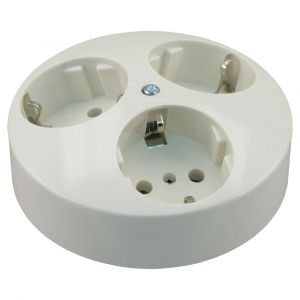 Q-Link contactdoos inbouw 3-voudig met kind-aanraakbeveiliging randaarde polarwit 01.079.56