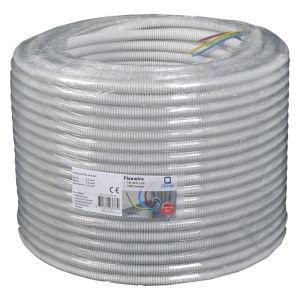 Q-Link installatiebuis Flexiplus slagvast diameter 5/8 inch 100 m grijs voorbedraad 01.474.56