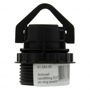 Q-Link schroefrandfitting E27 met ring maximaal 60 W zwart 01.580.85