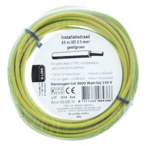 Q-Link installatiedraad VD 2.5 mm2 5 m geel-groen 03.030.10