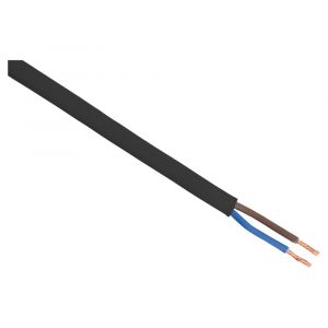 Q-Link huishoudsnoer plat belastbaar tot 1200 W 2x0.75 mm2 5 m zwart 03.030.40
