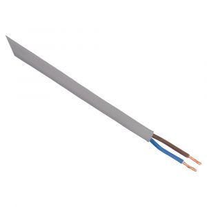 Q-Link huishoudsnoer plat belastbaar tot 1200 W 2x0.75 mm2 10 m zilver 03.030.43