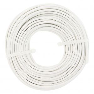 Q-Link huishoudsnoer plat belastbaar tot 1200 W 2x0.75 mm2 20 m wit 03.030.73