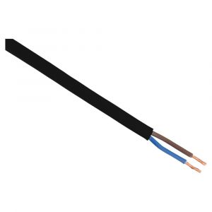 Q-Link huishoudsnoer plat belastbaar tot 1200 W 2x0.75 mm2 20 m zwart 03.030.75