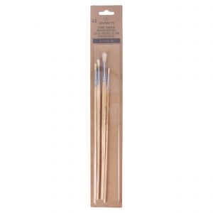 Copenhagen Pro ronde Lyonpenselen set maat 2-4-6-10 wit Chinees varkenshaar FSC gelakte houten steel 4 delig 23.149.50