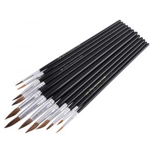 Copenhagen Pro aquarelpenselen set maat 1-12 geitenhaar FSC zwart gelakte houten steel 12 delig 23.149.52