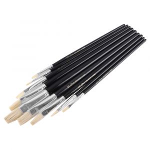 Copenhagen Pro universeel penselen set maat 0-16 wit Chinees varkenshaar FSC zwart gelakte houten steel 9 delig 23.149.53
