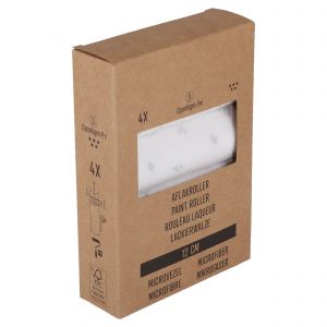 Copenhagen Pro microvezel aflakroller 5* 12 cm 5 mm vacht dubbel dik set 4 stuks 23.310.34