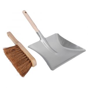 Copenhagen Pro stoffer en blik kokos handveger 29 cm metalen blik met houten steel FSC 23.464.01