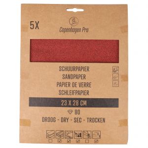 Copenhagen Pro schuurpapier droog K80 set 5 vel 23.505.08