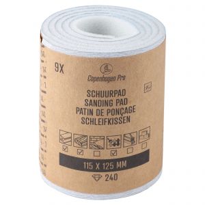 Copenhagen Pro schuurpad fijn K240 11,5 cm x 12,5 cm set 9 stuks 23.512.00
