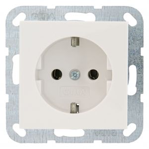 Gira System 55 contactdoos inbouw 1-voudig randaarde polarwit 54.191.42