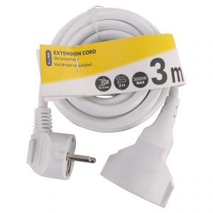 Q-Link verlengsnoer vinylkabel randaarde maximaal 3500 W 3x1,5 mm2 3 m wit 55.204.02