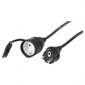 Q-Link tuinverlengsnoer neopreen IP44 spatwaterdicht randaarde maximaal 3500 W 3x1,5 mm2 10 m zwart 55.204.30