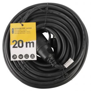 Q-Link tuinverlengsnoer neopreen IP44 spatwaterdicht randaarde maximaal 3500 W 3x1,5 mm2 20 m zwart 55.204.31