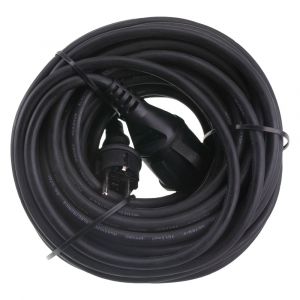Q-Link tuinverlengsnoer neopreen IP44 spatwaterdicht randaarde maximaal 3500 W 3x1,5 mm2 20 m zwart 55.204.31