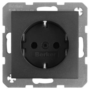 Berker S1 contactdoos inbouw 1-voudig randaarde antraciet 58.004.42
