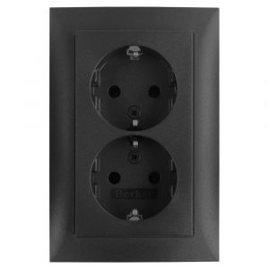 Berker S1 contactdoos inbouw 2-voudig randaarde antraciet 58.004.51