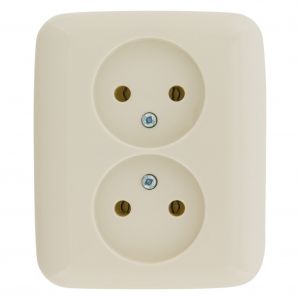 Busch-Jaeger SI contactdoos inbouw 2-voudig crème 66.000.49