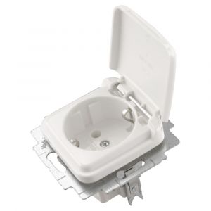 Busch-Jaeger Reflex contactdoos inbouw 1-voudig randaarde polarwit 66.001.44