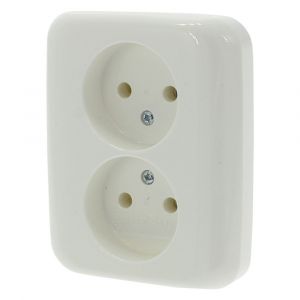 Busch-Jaeger Reflex contactdoos inbouw 2-voudig polarwit 66.001.49