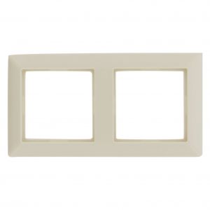 Jung System 55 afdekraam inbouw 2-voudig verticaal-horizontaal crème 66.002.22