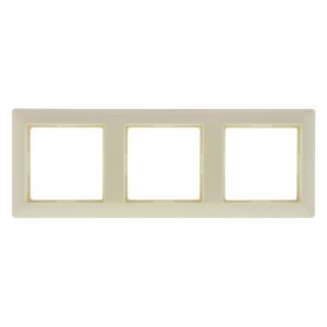 Jung System 55 afdekraam inbouw 3-voudig verticaal-horizontaal crème 66.002.24