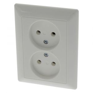 Jung AS500 contactdoos inbouw 2-voudig polarwit 66.003.49