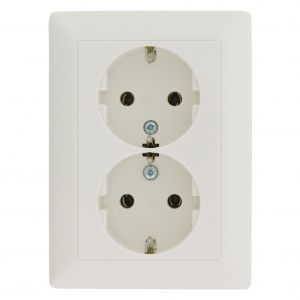Jung AS500 contactdoos inbouw 2-voudig randaarde polarwit 66.003.50