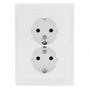 Berker K1 contactdoos inbouw 2-voudig randaarde polarwit 66.021.51