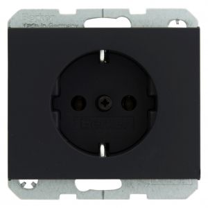 Berker K1 contactdoos inbouw 1-voudig randaarde antraciet 66.022.42