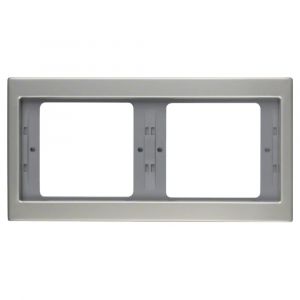 Berker K5 afdekraam 2-voudig horizontaal RVS 66.023.22
