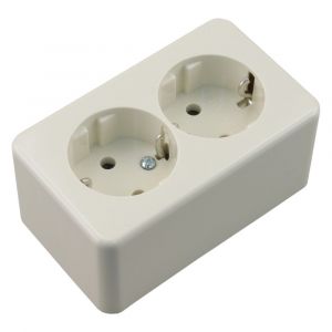 Berker AP contactdoos opbouw 2-voudig randaarde polarwit 66.026.50