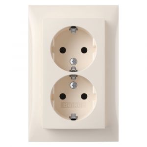 Berker S1 contactdoos inbouw 2-voudig randaarde crème los 66.032.51