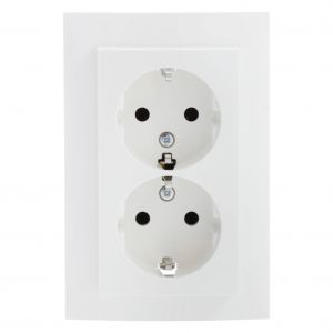 Berker S1 contactdoos inbouw 2-voudig randaarde polarwit los 66.033.51